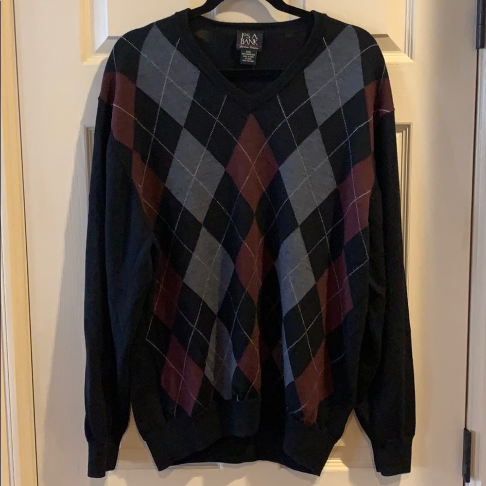 Jos A Bank Argyle Sweater